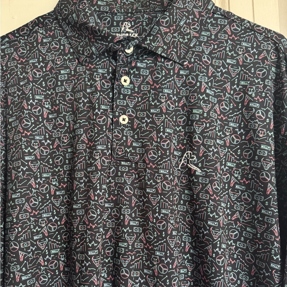 Rhoback men’s polo, size XL. “Wall Street” theme